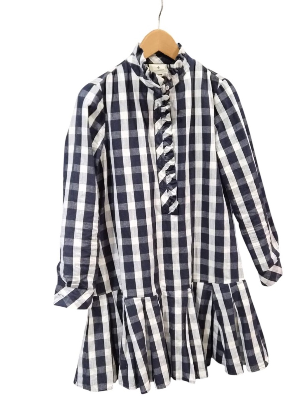 Tuckernuck | Blue and White Ruffled Bottom Dress | Size Small - Picture 4 of 6
